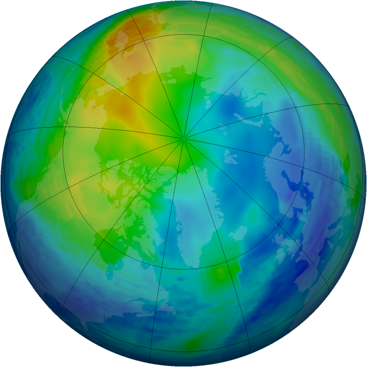 Arctic ozone map for 15 November 1994